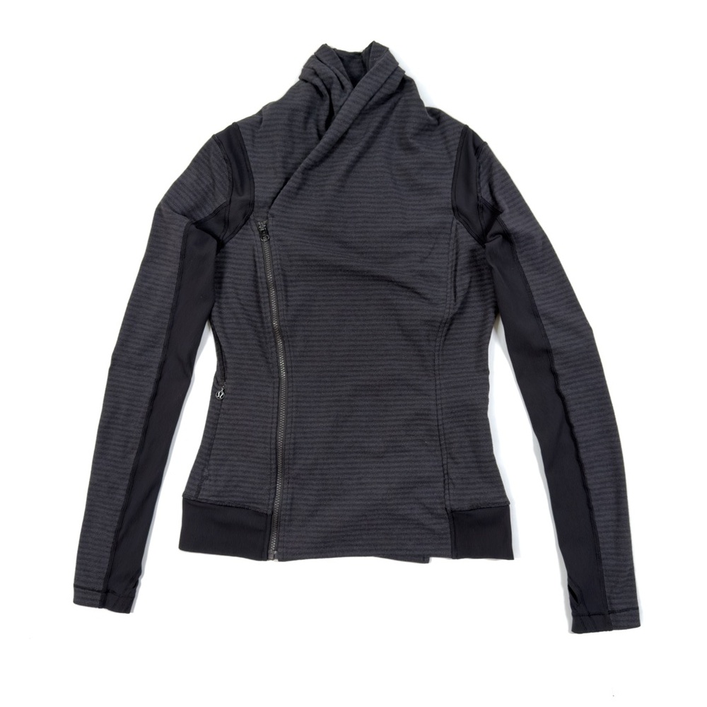 Lululemon Bhakti Double Zip Wrap Jacket Asymmetrical Thumbholes Women’s Size 10